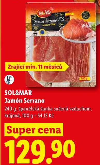 SOL&MAR Jamón Serrano, 240 g