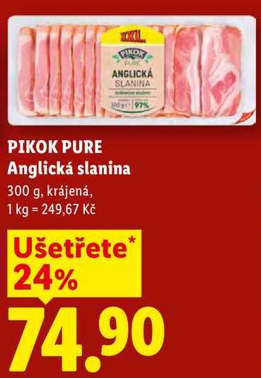 PIKOK PURE Anglická slanina, 300 g