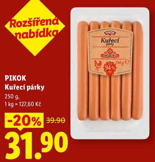 PIKOK Kuřecí párky, 250 g