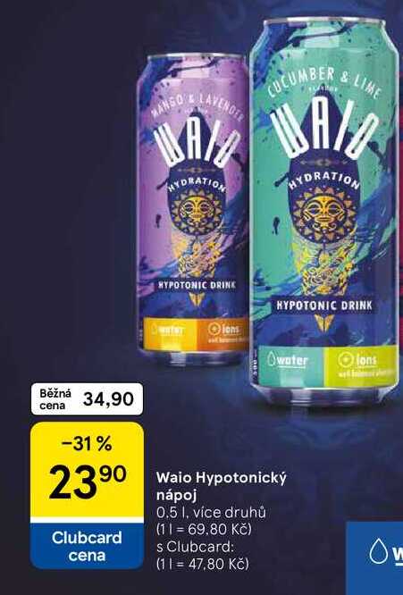 Waio Hypotonický nápoj, 0.5 I, více druhů  