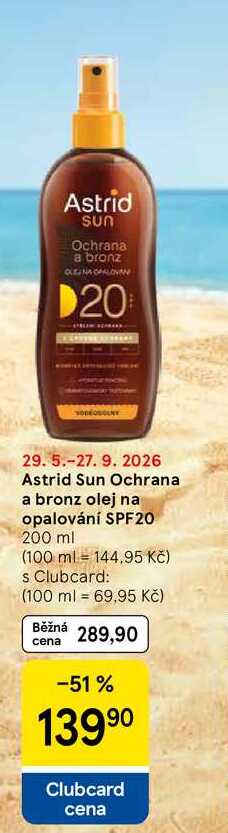 Astrid Sun Ochrana a bronz olej na opalování SPF20, 200 ml  