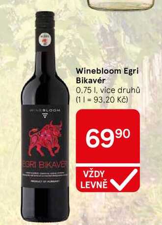 Winebloom Egri Bikavér, 0.75 l, více druhů  