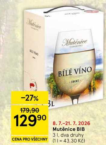 Mutěnice BIB, 3 l