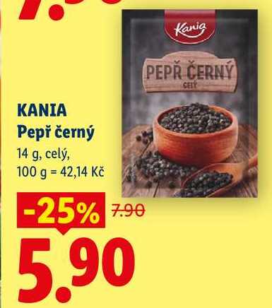 KANIA Pepř černý, 14 g
