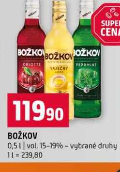 BOŽKOV 0,5l vol. 15-19% vybrané druhy