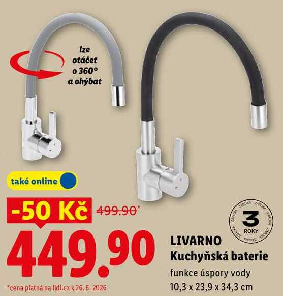 LIVARNO Kuchyňská baterie