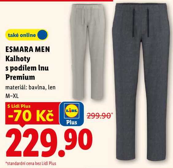ESMARA MEN Kalhoty s podílem Inu Premium