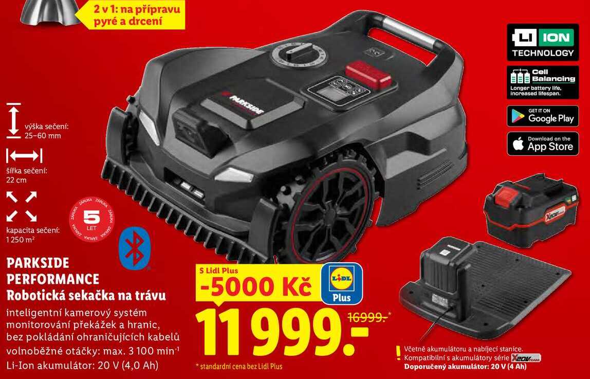 PARKSIDE PERFORMANCE Robotická sekačka na trávu 