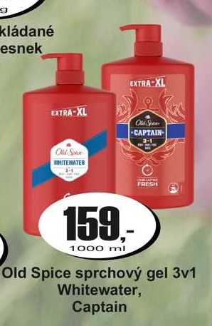 Old Spice sprchový gel 3v1 Whitewater, Captain 1000 ml