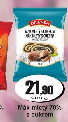 Mák mletý 70% s cukrem 200 g
