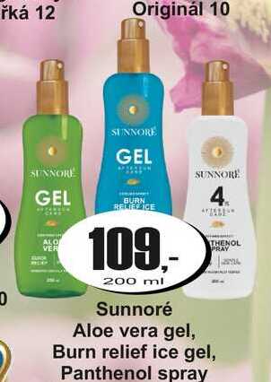 Sunnoré Aloe vera gel, Burn relief ice gel, Panthenol spray 200 ml