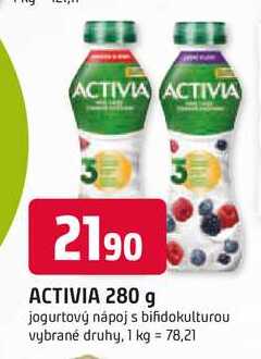ACTIVIA 280 g jogurtový nápoj s bifidokulturou vybrané druhy