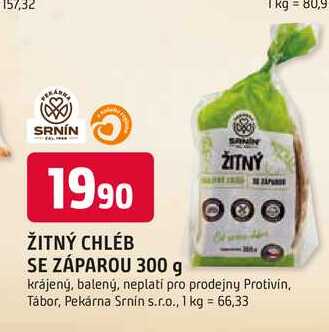 ŽITNÝ CHLÉB SE ZÁPAROU 300 g