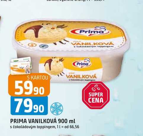 PRIMA VANILKOVÁ 900 ml s čokoládovým toppingem