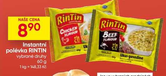 RINTIN instantní polévka vybrané druhy 60 g 