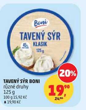 Boni TAVENÝ SÝR KLASIK 125g