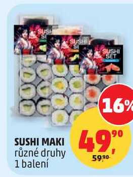 SUSHI MAKI různé druhy 1 balení
