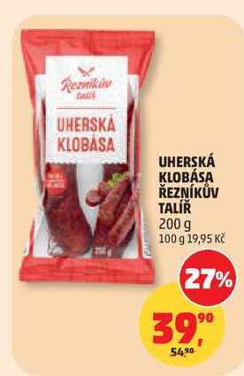 UHERSKÁ KLOBÁSA ŘEZNÍKŮV TALÍŘ 200 g 