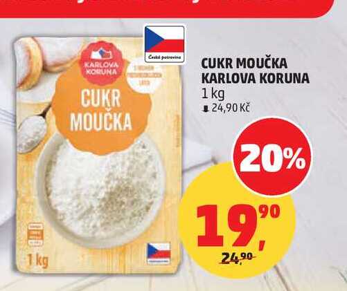 KARLOVA KORUNA CUKR MOUČKA 1 kg  v akci