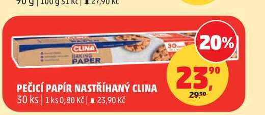 PEČICÍ PAPÍR NASTŘÍHANÝ CLINA 30 ks