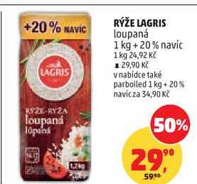 LAGRIS RÝŽE loupaná 1 kg + 20% navíc
