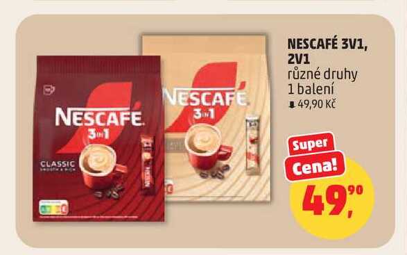 NESCAFÉ 3V1, 2V1 různé druhy 1 balení