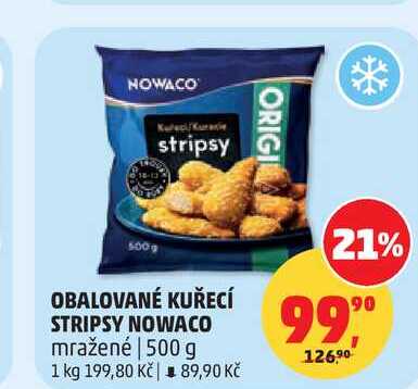 NOWACO OBALOVANÉ KUŘECÍ STRIPSY 500 g