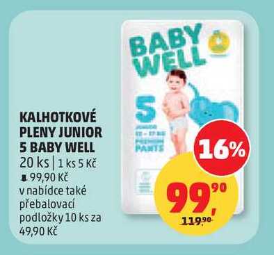 BABY WELL KALHOTKOVÉ PLENY JUNIOR 5 20 ks