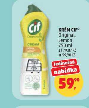 Cif Cream Lemon krémový abrazivní čistící přípravek 750ml