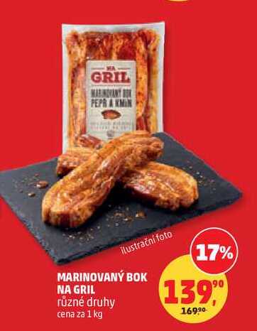 MARINOVANÝ BOK NA GRIL různé druhy cena za 1 kg 