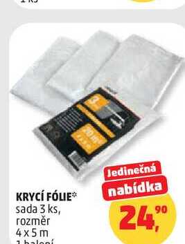 KRYCÍ FÓLIE nabídka sada 3 ks, rozměr 4x5m