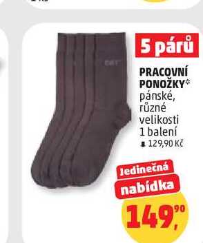 PRACOVNÍ PONOŽKY pánské, různé velikosti 1 balení
