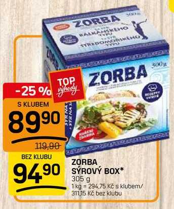 ZORBA SYROVÝ BOX* 305 g