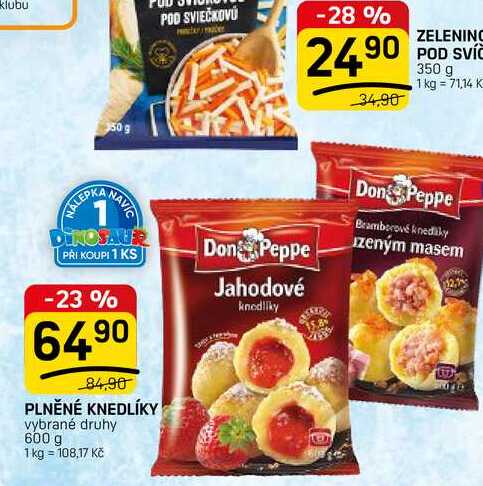 PLNĚNÉ KNEDLÍKY vybrané druhy 600 g