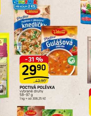 POCTIVÁ POLÉVKA vybrané druhy 58-97 g