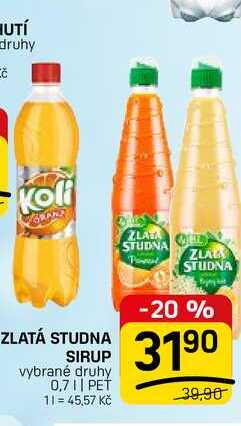 ZLATÁ STUDNA SIRUP vybrané druhy 0,7 || PET
