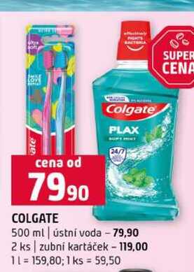 COLGATE 500 ml ústní voda 2 ks zubní kartáček