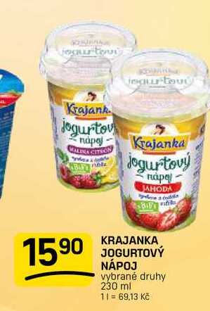 KRAJANKA JOGURTOVÝ NÁPOJ vybrané druhy 230 ml 
