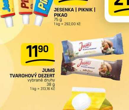 JUMS TVAROHOVÝ DEZERT vybrané druhy 38 g