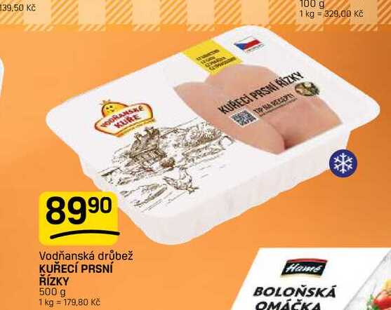 KUŘECÍ PRSNÍ ŘÍZKY 500 g