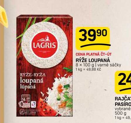 RÝŽE LOUPANÁ 8 x 100 g | varné sáčky