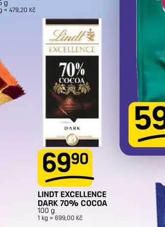LINDT EXCELLENCE DARK 70% COCOA 100 g