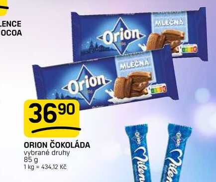 ORION ČOKOLÁDA vybrané druhy 85 g