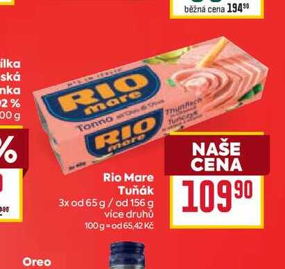 Rio Mare Tuňák 3x od 65 g/ od 156 g
