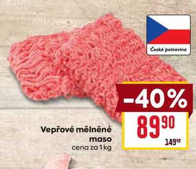 Vepřové mělněné maso cena za 1 kg