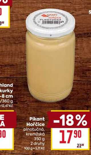 Pikant Hořčice plnotučná, kremžská 350 g