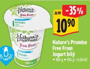 Nature's Promise Free From Jogurt bílý, 180 g