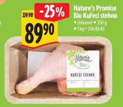 Nature's Promise Bio Kuřecí stehno, 350 g