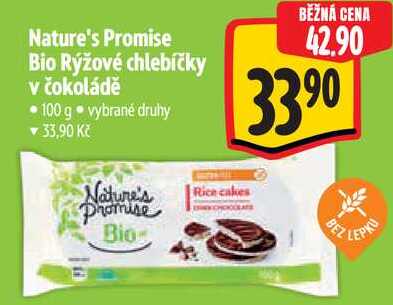 Nature's Promise Bio Rýžové chlebíčky v čokoládě, 100 g