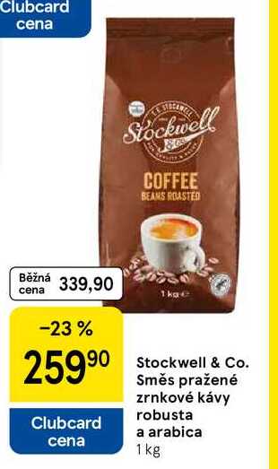 Stockwell & Co. Směs pražené zrnkové kávy robusta a arabica, 1 kg